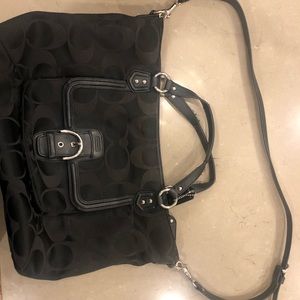 Black Coach tote with shoulder strap